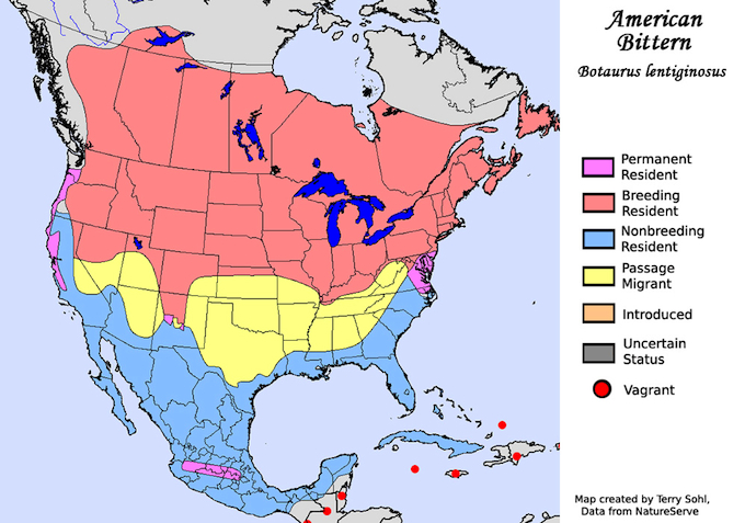 American Bittern Range Map
